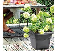DEROMA Vaso per fiori quadrato Day R Antracite - 38 cm