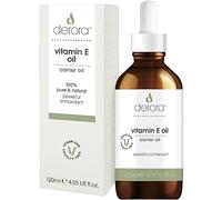 Derora Vitamina E Olio | Nutre pelle, capelli e unghie | Puro al 100% | Naturale | 30.000 UI | Potente antiossidante | Per tutti i tipi di pelle | Vegano e senza crudeltà (120 ml)