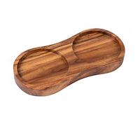 DeroTeno Vassoio per macina sale e pepe, diametro interno 6,8 cm, Legno d'acacia, supporto per macina pepe, protezione del tavolo da pranzo (il macina pepe e il macina sale non sono inclusi)