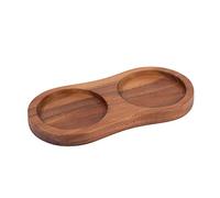 DeroTeno Vassoio per macina sale e pepe, diametro interno 6 cm, Legno d'acacia, supporto per macina pepe, protezione del tavolo da pranzo (il macina pepe e il macina sale non sono inclusi)