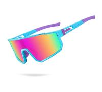 Derowern Occhiali da sole da baseball per ragazzi, occhiali da sole polarizzati sportivi, protezione UV400, per ragazzi e ragazze, softball ciclismo, Montatura Gialla Lenti Rosse…