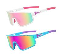 Derowern Occhiali da sole da baseball per ragazzi, polarizzati, sportivi, UV400, occhiali protettivi per ragazzi e ragazze, softball ciclismo, Lenti colorate e rosa