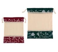 Derrière La Porte (DLP) Set di 2 sacchetti a rete modello +zecolo, multicolore, 34x37cm