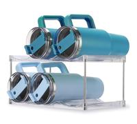 Dersyer Organizer impilabile per bottiglie d'acqua Stanley da 1,18 l, porta bottiglia d'acqua per tazza grande altri, organizer per bicchieri per armadio, portabottiglie d'acqua, portabottiglie per