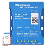 DERUXI 20A 12V/24VP PV:50V PWM Bluetooth Regolatore di Carica Solare Regolatore di carica della Batteria del Pannello Solare Intelligente con porta USB 5V per batterie al piombo-acido LiFePO4 al litio