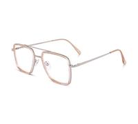 Dervin Occhiali da vista quadrati con blocco della luce blu, taglio blu Zero Power, antiriflesso, montatura per proteggere gli occhi dai raggi UV da computer/tablet/cellulare/laptop, arancione, M