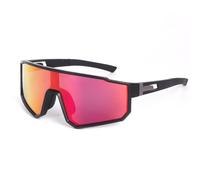 Dervin One Piece Shield - Occhiali da sole polarizzati con visiera oversize per uomo e donna, per attività all'aperto, cricket, ciclismo, escursionismo, pesca, colore rosso specchio, 60 mm