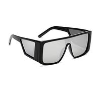 Dervin Shahid Kapoor, occhiali da sole oversize ispirati al Sahil Khan per uomo e donna (taglia L), argento, L