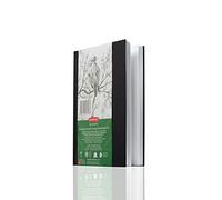 Derwent Academy Blocco da disegno con copertina rigida, formato A5, 128 fogli/64 pagine di carta da 135 g/m², superficie liscia, bordi perforati, per aspiranti artisti, ottimale per disegnare, 2306011