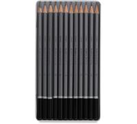 Derwent Academy Set di 12 Matite in Grafite da 6 B a 5 H ed HB in Custodia di Metallo, Adatte agli Schizzi, per Disegnare ed Illustrare