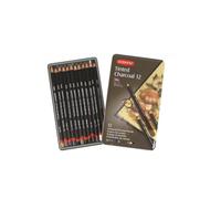 Set Di 12 Matite Di Charcoal Colorate Derwent In Latta