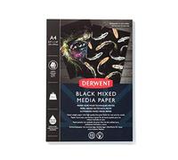 Derwent Album da Disegno con 12 Fogli di Carta da 300 g/mq Nera, Grana Fine e Se