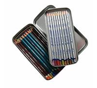 Derwent Astuccio Portamatite / Portaoggetti in Metallo a Doppio Scomparto con Coperchio Rimovibile, Qualità Professionale