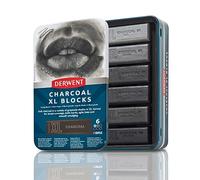 Derwent Charcoal Set di 6 Blocchi di Carboncino XL da 60 mm, Solubili in Acqua, Adatti per Realizzare Schizzi, Disegni e Dettagli Espressivi, Qualità Professionale, 2306196