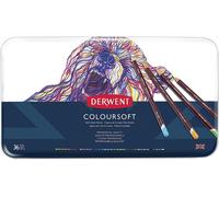 Derwent Coloursoft Set di 36 Matite Colorate per Disegnare e Scrivere, Ideali pe