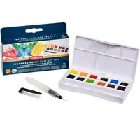 Derwent Inktense Colori Palette #1, Set da 12, formato mezza tavolozza, solubili in acqua, adatti per pittura e artigianato su carta e tessuto, qualità professionale, formato da viaggio, 2306243