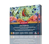 Derwent Inktense Scatola in Legno da 48 Matite Acquerellabili Permanenti con Anima da 4 mm, Solubili in Acqua, Adatte per Colorare e Dipingere , 2300151