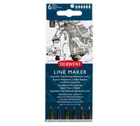 Derwent Linea Maker Pittura Inchiostro Penne Set IN Colori Assortiti 3pc O 6pc