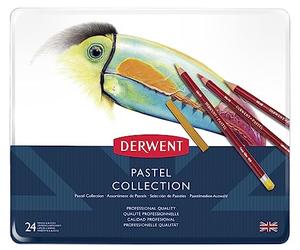 Derwent Pastel Collection Set da 24 Pezzi, 14 x Matite Pastello, 8 x Carboncini Colorati, 1 x Gomma Pane e 1 x Temperino, per Disegnare e Colorare, Qualità Professionale