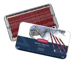 Derwent Pastel Set di 36 Matite Acquarellabili Colorate per Disegnare e Scrivere, Ideali per Sfumature e Stratificazioni, Astuccio in Metallo Incluso Qualità Professionale
