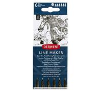 Derwent Linea Maker Pittura Inchiostro Penne Set IN Colori Assortiti 3pc O 6pc