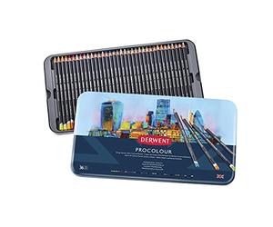 Derwent Procolour Set di 36 Matite Colorate con Anima Rotonda da 4 mm e Consistenza Liscia in una Confezione Regalo di Legno, Adatte a Disegnare e Colorare