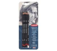 Derwent Set Da Quattro Matite A Carboncino, Nero