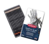 Derwent Set di 12 matite grafiche con durezza B-9H, grafite di qualità professionale per artisti principianti e professionisti, adatto a schizzi, disegni, ombreggiature, bozzetti e illustrazioni