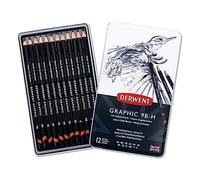 Derwent Graphic Grafite Matite Morbido Grado Set Di 12 Teglia (9B - H)