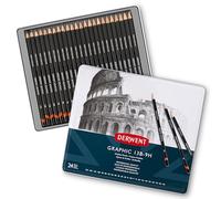 Derwent Graphic Grafite Artista Disegno Matite Teglia Set 24 Gradi di Durezza