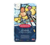 Derwent Studio Confezione da 12 Matite Colorate in Scatola di Metallo - NUOVO
