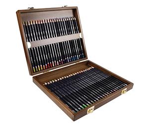 Derwent Studio Set di 48 Matite Colorate per Disegnare e Colorare, Ideali per Illustrazioni e Rifinire i Dettagli, Astuccio in Legno Incluso, Qualità Professionale