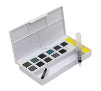 Derwent Tinted Charcoal Set di 12 Colori a Carboncino Acquarellabili e Sfumabili, con Astuccio Portatile e Spugna per la Pulizia - 2305872