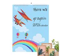 Derwrtup 2026 Calendario da Muro Artistico,Calendario Organizzativo per Muro di Casa e Camera da Letto - Decorazione Umoristica con Citazioni Giornaliere Motivazionali per Casa e Ufficio