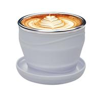 Derwrtup Bicchieri Piegevoli | 180ml con Coperchio e Cordino - Bicchiere Portatile, Contenitore Riutilizzabile adatto per Bevande Fredde, Preparazione del Caffè, Succo, Escursionismo e