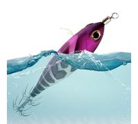 Derwrtup Esche da pesca per calamaro - Esche luminose di Camaron con Jig - Esche realistiche compatte Fluorescenti