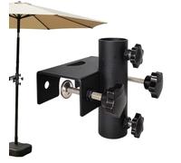 Derwrtup Fissaggio per Ombrello per Ringhiera del Ponte | Regolabile in Metallo per Ponti,Base per Parasole da Giardino Cortile Spiaggia Balcone Piscina Picnic Pontile