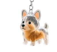 Derwrtup portachiavi - Gatti Cani Dei Capelli Portachiavi ,Trasparente Contenitore per Capelli Borsa Zaino Specchio Interno Casa Animali Domestici, io, Siehe Beschreibung