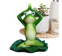 Derwrtup Statuette di rane che fanno yoga, statua di rana yoga - Scultura di animali in resina,Decorazione per la casa con statua di rana yoga, per mobile da tavolo, soggiorno, camera da letto