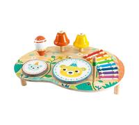 Derwrtup Tavolo Da Gioco Centro Attività,Giocattolo Musicale in Legno per la Prima Infanzia e Stimolazione Precoce - Sviluppo di Coordinamento -Mano per Bambini 2+ Anni
