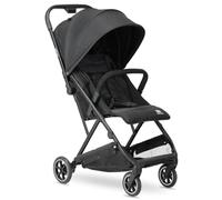 Deryan Easy Travel Buggy - per bambini dalla nascita fino a 22 kg con funzione sdraio, ultraleggero 7,5 kg, pieghevole con una sola mano, UPF 50+, cestino fino a 3 kg (nero)