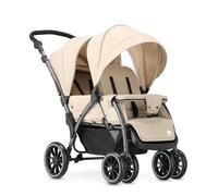 Deryan Elena Duo Tandem per Bambini - Doppio duetto con cintura a 5 punti e regolabile a 4 anni (nougat)