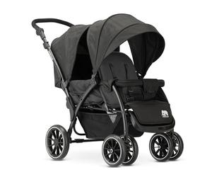 Deryan Elena - Passeggino Duo Tandem per bambini, doppio Duett con imbracatura a 5 punti e regolabile a 4 anni (nero)