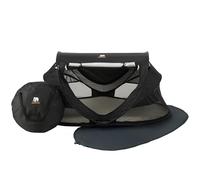 DERYAN Lettino da viaggio Peuter Luxe - Nero - Sistema pop-up - Set-up in soli 2 secondi - Copertura in cotone con cerniera, materasso ad aria autogonfiante e borsa per il trasporto