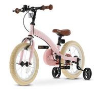 Deryan Lussuosa bicicletta per bambini 14 pollici | 3 in 1 | Bicicletta con sella e manubrio regolabili | Bicicletta per bambini per ragazzi e ragazze | Rosa