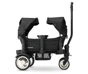 Deryan Luxe Sandy carretto a mano - Duo buggy - tandem buggy - pieghevole - carretto pieghevole - carrozzina duo - Nero