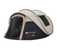 DERYAN Tenda pop up per 4 persone - impermeabile fino a 2000 mm con cuciture sigillate e telone di fondo extra spesso - montato e piegato da 2 secondi - con picchetti - sabbia