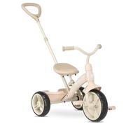 Deryan Wanderer 2 in 1 Bicicletta senza pedali e triciclo - da 2 a 6 anni, triciclo per bambini con barra di spinta, bicicletta per bambini con pedali, bici senza pedali con manubrio incluso (beige).