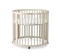 Deryan Willow - Box rotondo in legno per bambini, con materasso, area di gioco sicura in legno per interni, box per bambini, sabbia