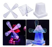 DeryArcle Stampi Resina Epossidica Mulino a Vento, Stampo Silicone Ornamenti Rotante Rotating Windmill Resin Mold per Fai Da Te Colata Artigianato Casa Ufficio Tavolo Cristallo Decor